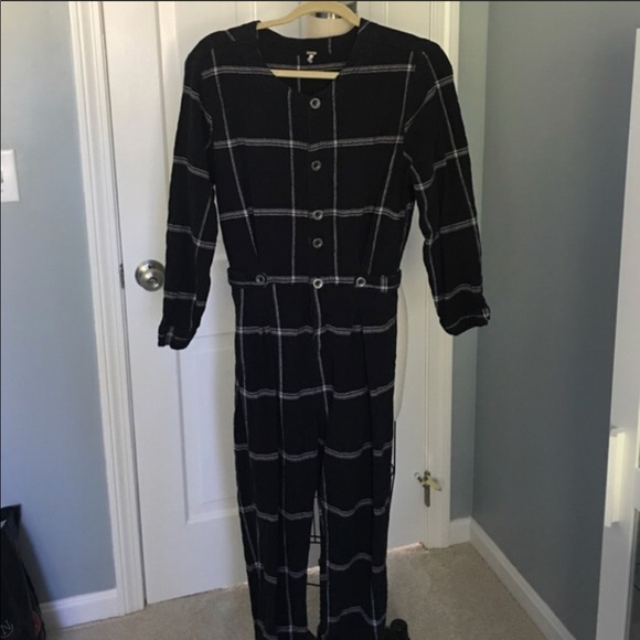 Free People Jumpsuit Plaid - Picture 3 of 5